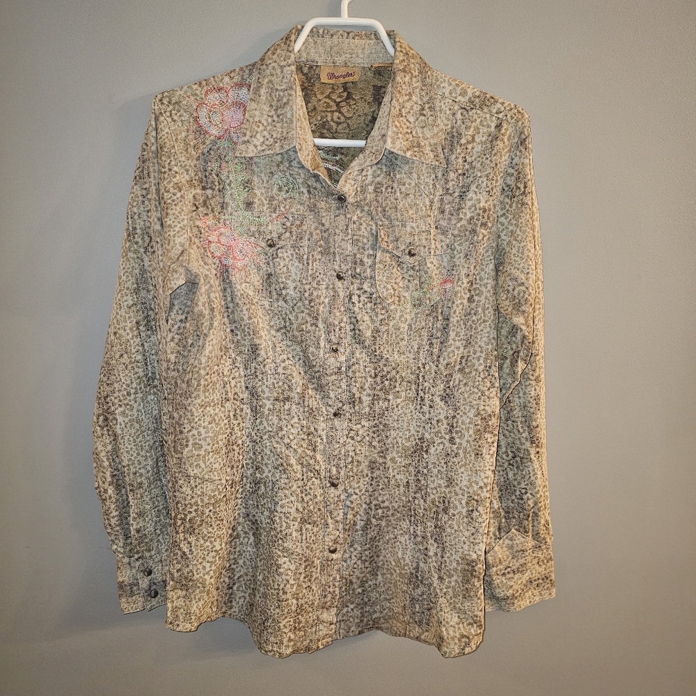 Wrangler Leopard Print Floral Shirt
